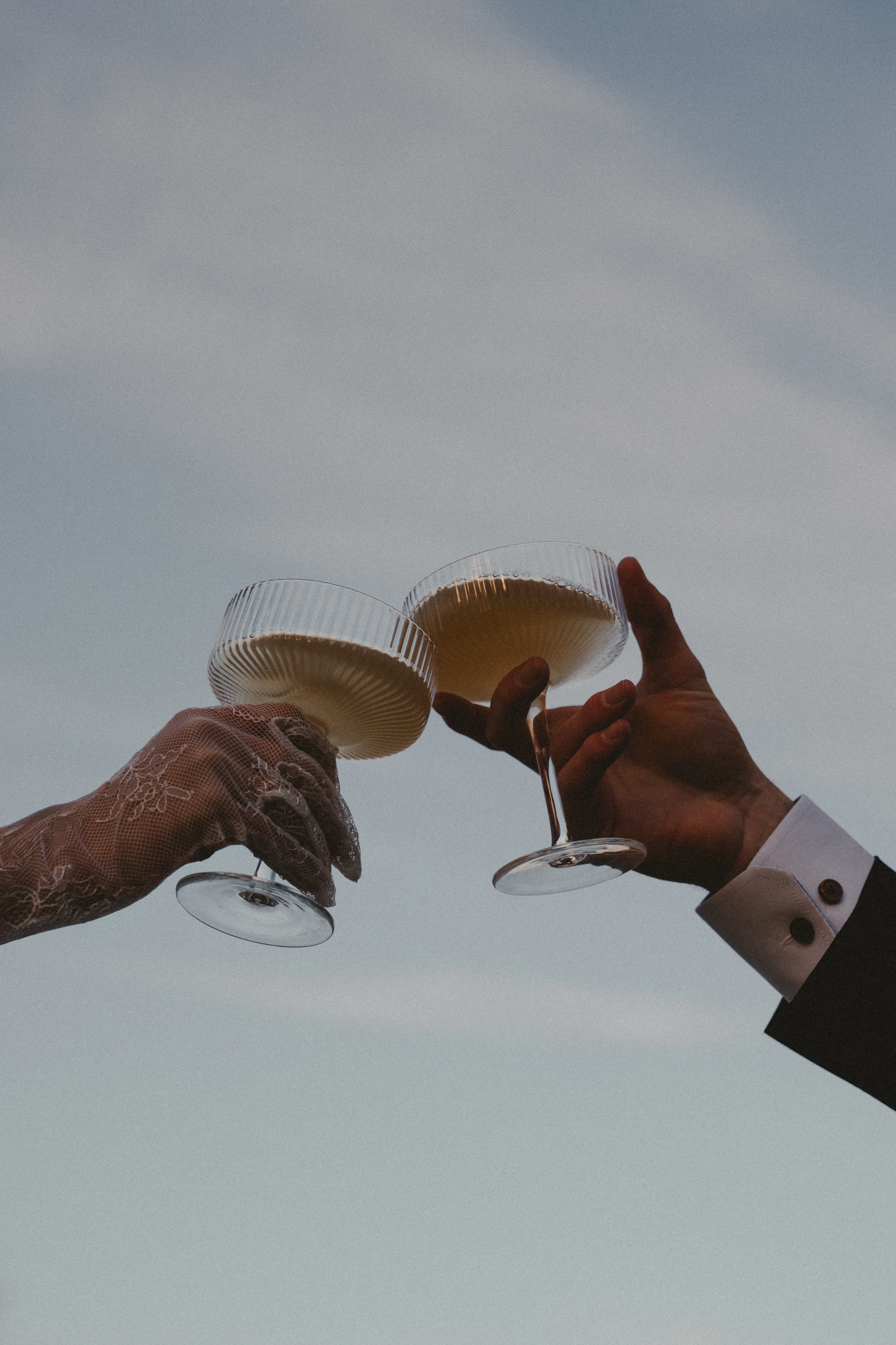 Cheers champagne glasses wedding